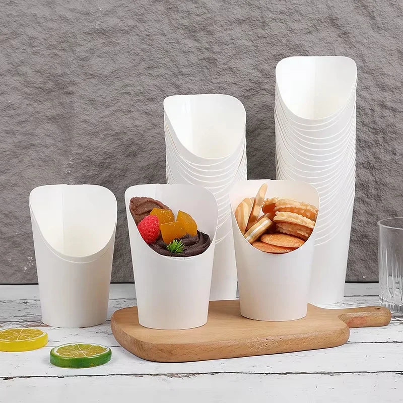 Tazze Per Patatine Fritte In Carta Kraft Naturale 50 100 Pezzi Per Snack Catering