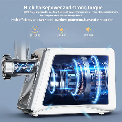 Tritacarne Elettrico 800W Professionale E Robot Da Cucina Multifunzione Processore Alimentare Per Tritare E Preparare Cibi