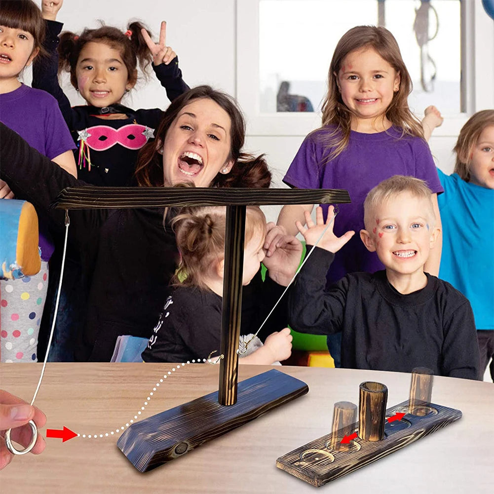 Giochi di lancio ad anelli per bambini Adulti Giochi per bere feste a casa Giochi da tavolo in legno portatili ad ritmo rapido Pacchetto scaletta Bar all'aperto