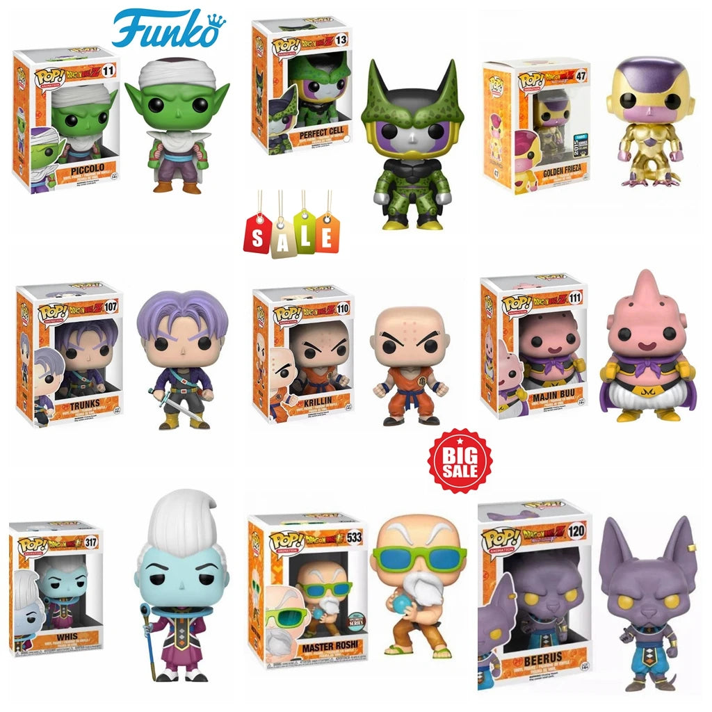 FUNKO POP Dragon Ball 156 10 Vegeta 09 14 Goku PICCOLO 11 FRIEZA 47 BEERUS 120 PANTALONI # 107 MAJIN BUU # 111 Giocattolo con figura in vinile in PVC