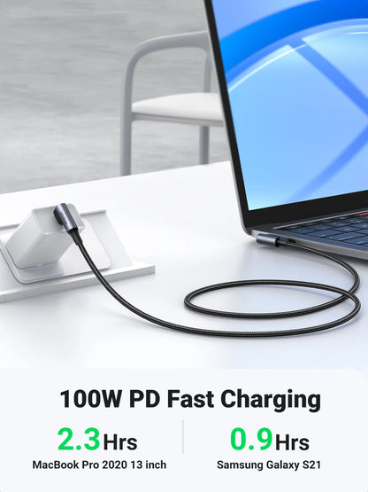 Cavo USB C Angolo Retto 90 Gradi PD 100W Per Ricarica Veloce Compatibile Con Iphone MacBook Samsung Ipad