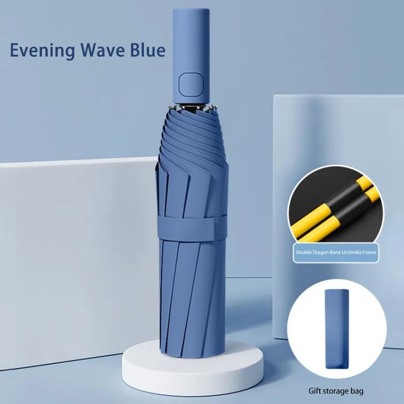 Ombrello pieghevole a 24 ossa Ombrello completamente automatico a doppio osso SPF 50 Protezione UV Resistenza alla pioggia Ombrello con resistenza al vento NUOVO