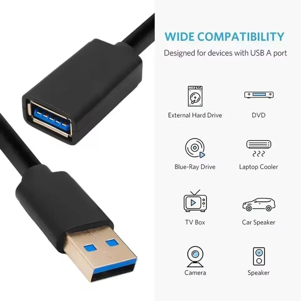 Cavo Di Prolunga USB 3.0 2.0 Estensione Dati Veloce Per PC Laptop Smart TV Xbox One