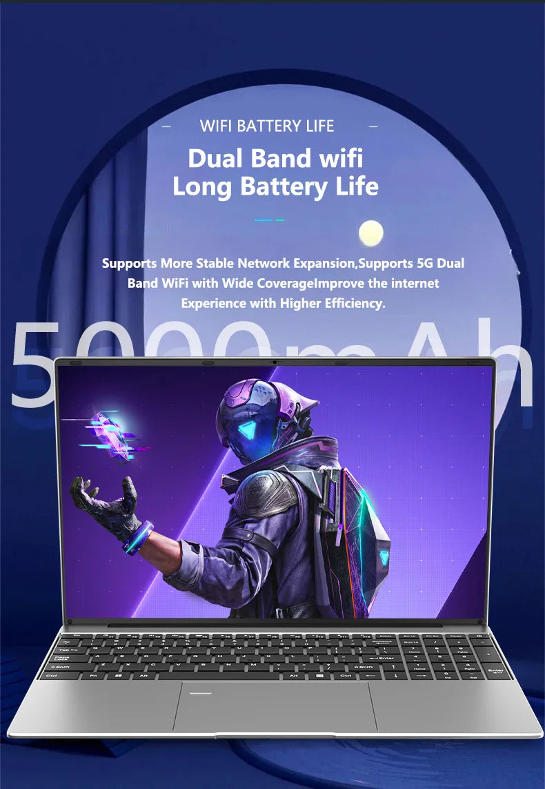 Computer portatile da 15.6 pollici con Intel Core i9 10980HK, Windows 11 Pro, 32GB di RAM, SSD da 512GB/1TB/2TB, notebook portatile per ufficio e studio.