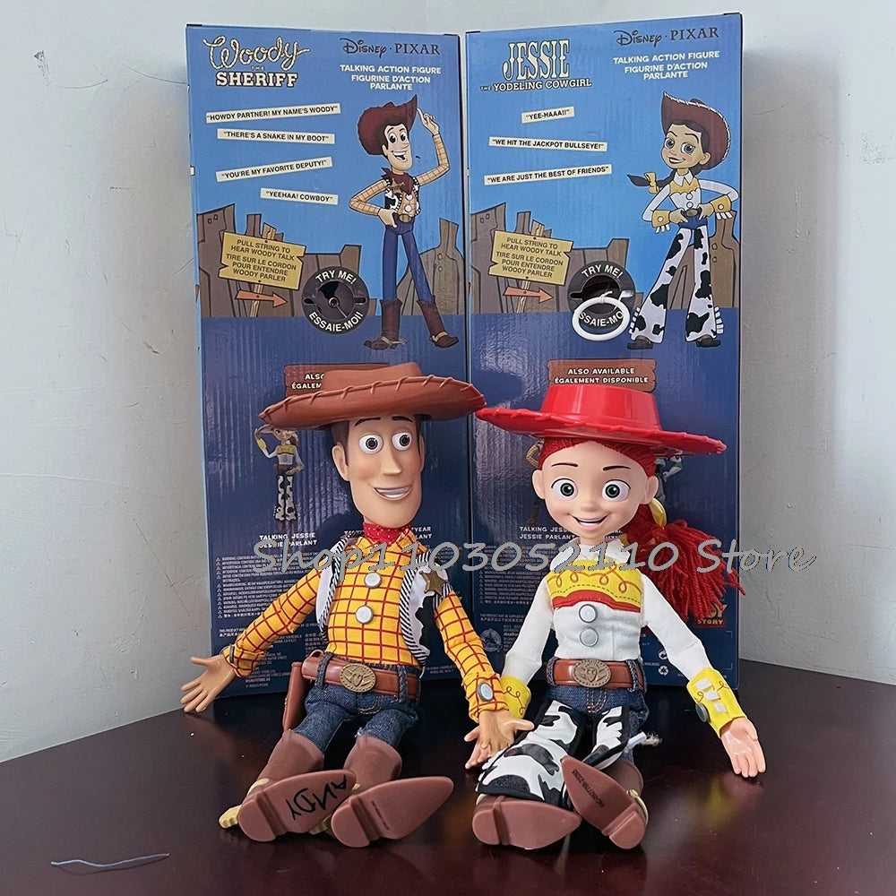 Toy Story 4 Talking Woody Jessie Action Figure Sing Soft Cute Anime Figure Decorazione Compleanno Modello Regalo Giocattoli