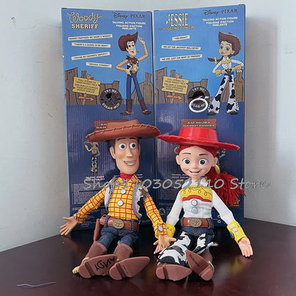 Toy Story 4 Talking Woody Jessie Action Figure Sing Soft Cute Anime Figure Decorazione Compleanno Modello Regalo Giocattoli