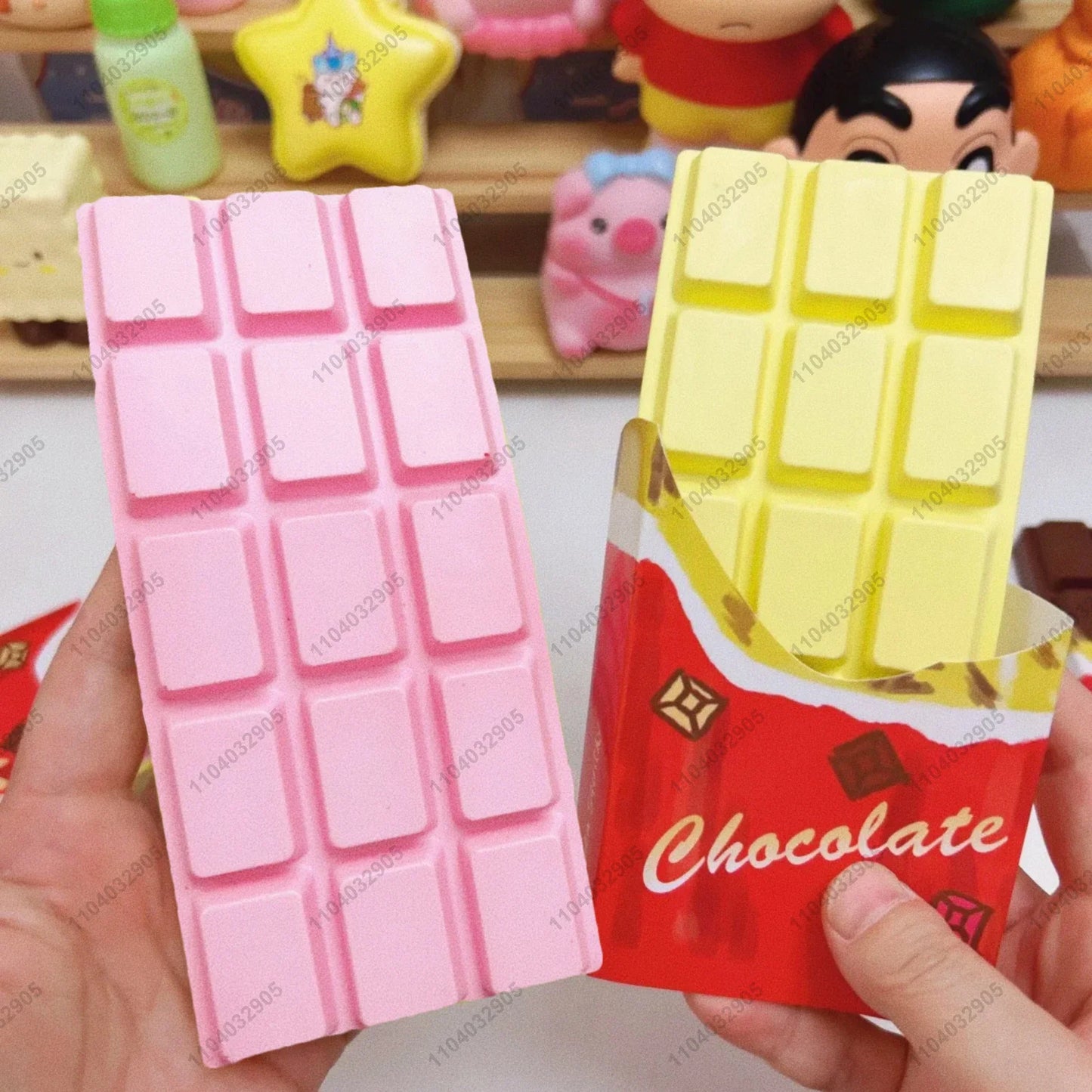 Giocattolo Squishy a lievitazione lenta con barra di cioccolato Morbido e umido Giocattoli agitati per bambini e adulti ASMR Giocattoli antistress sensoriali Regali