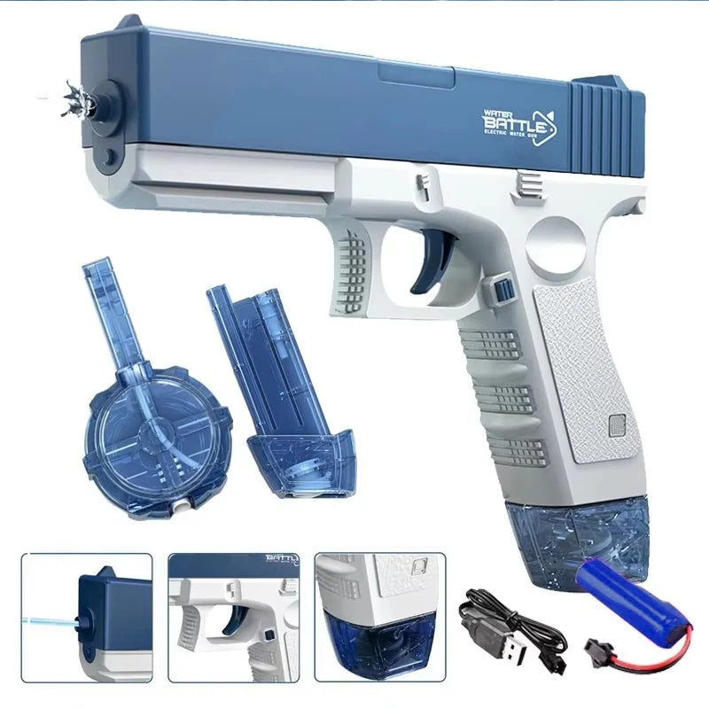 Pistola Ad Acqua Elettrica Ricaricabile A Lungo Raggio Per Battaglie Spiaggia Piscina Giardino Estivo Regalo Compleanno