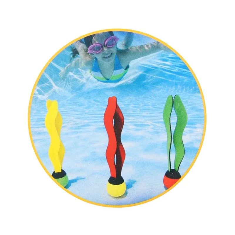 Set Di Tre Giochi Da Immersione Per Piscina Per Bambini A Forma Di Pianta Oceanica Per Allenamento