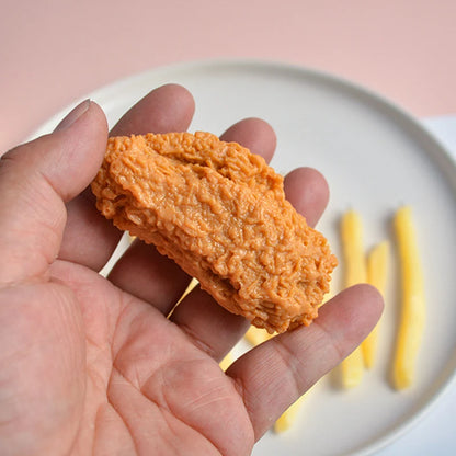 Portachiavi Con Cibo Imitato Pepite Fritte E Gamba Di Pollo Ciondolo Regalo Originale