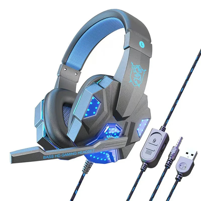 Cuffie da Gaming RGB HOMEFISH SY830MV con Microfono, Cuffie Cablate Over-Ear Leggere per PC, PS5, Xbox, Switch