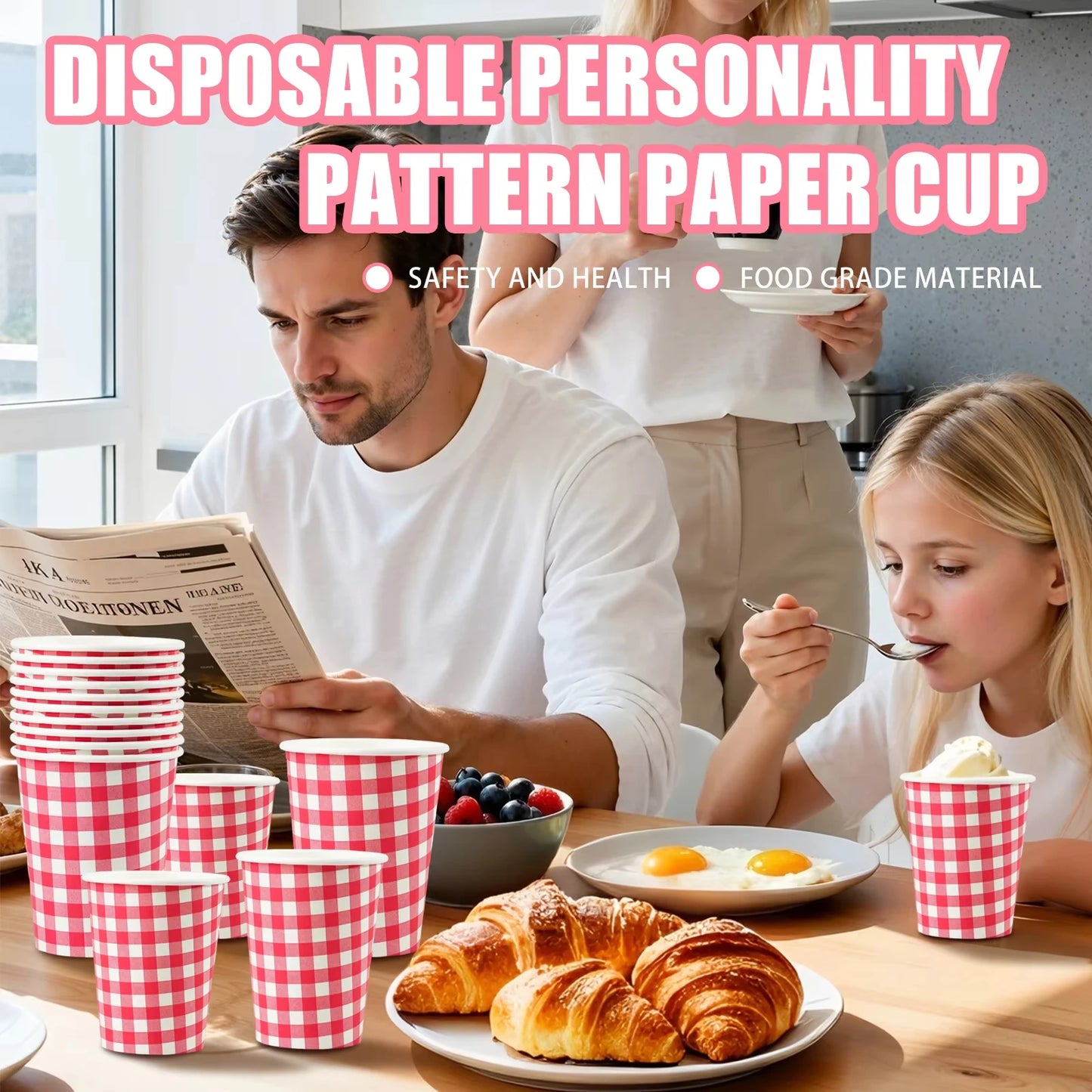30 Tazze Da Caffè Monouso Da 8 Oz A Doppia Parete In Cartone Ondulato Con Coperchio