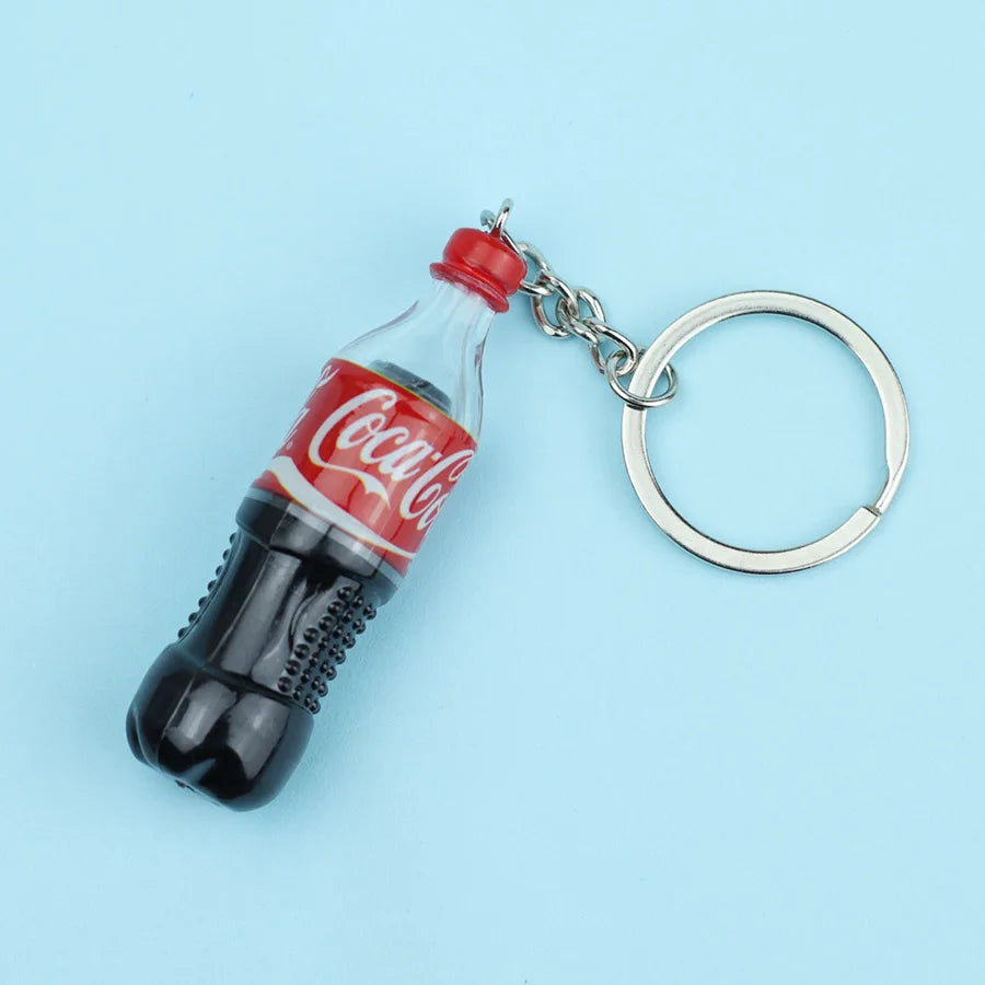 Portachiavi creativo per bottiglia di bevande Accessori di abbigliamento Unisex 5 stili Portachiavi regalo per amici in miniatura con gingillo appeso fresco
