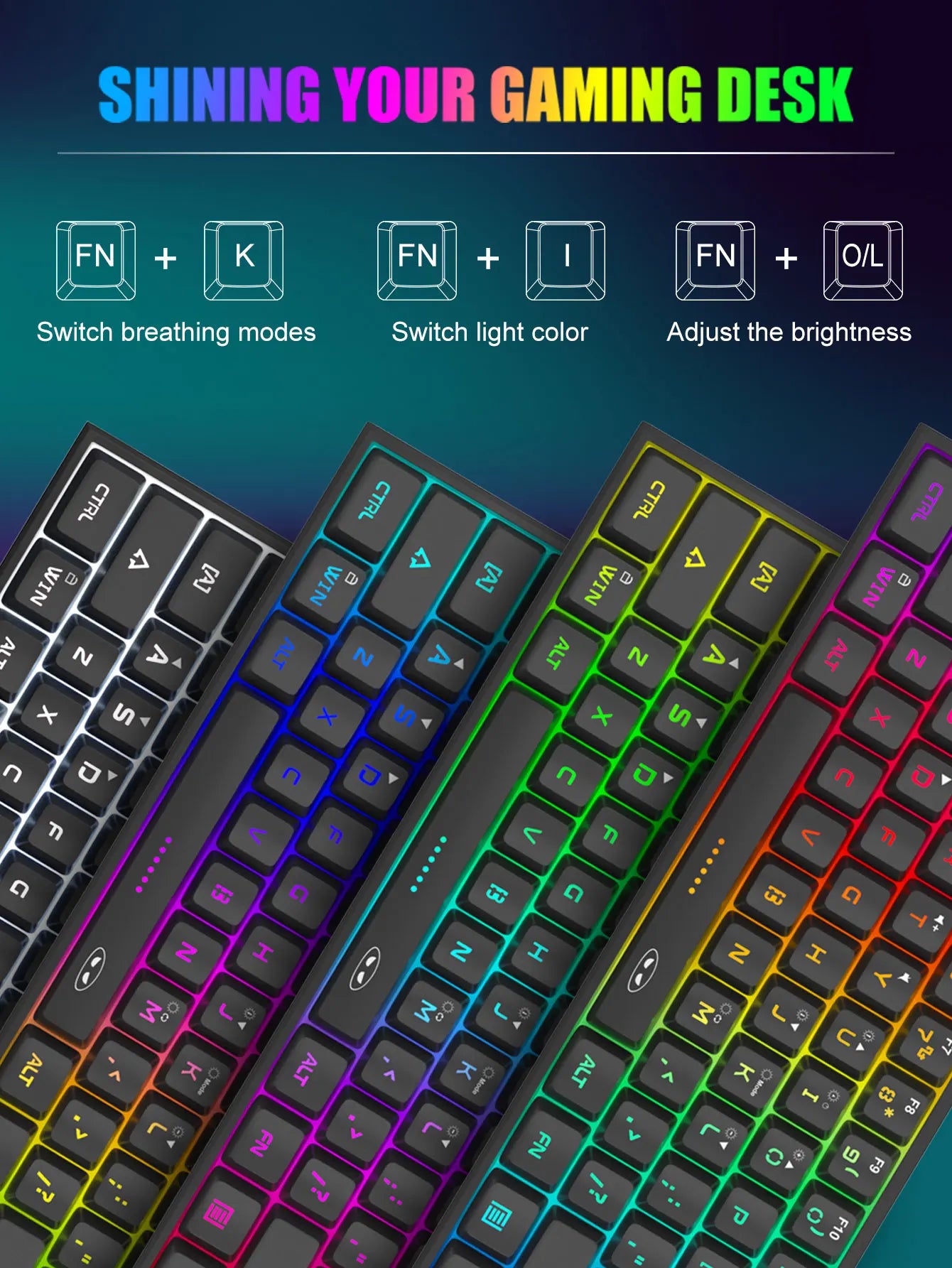 Tastiera Da Gioco MageGee Mini 60 Per Cento Con 61 Tasti Retroilluminata Rgb Ergonomica Impermeabile TS91
