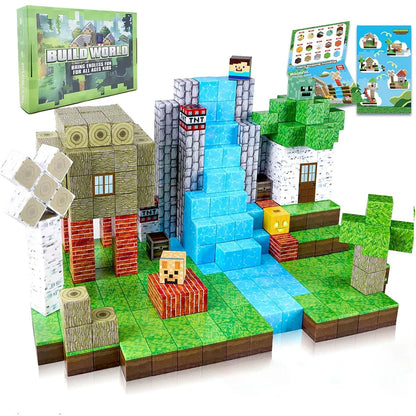 Blocchi magnetici Mine World Cube Magnet World Set per bambini di età 3+ Modello fai da te Stelo per bambini Miglior giocattolo sensoriale Montessori