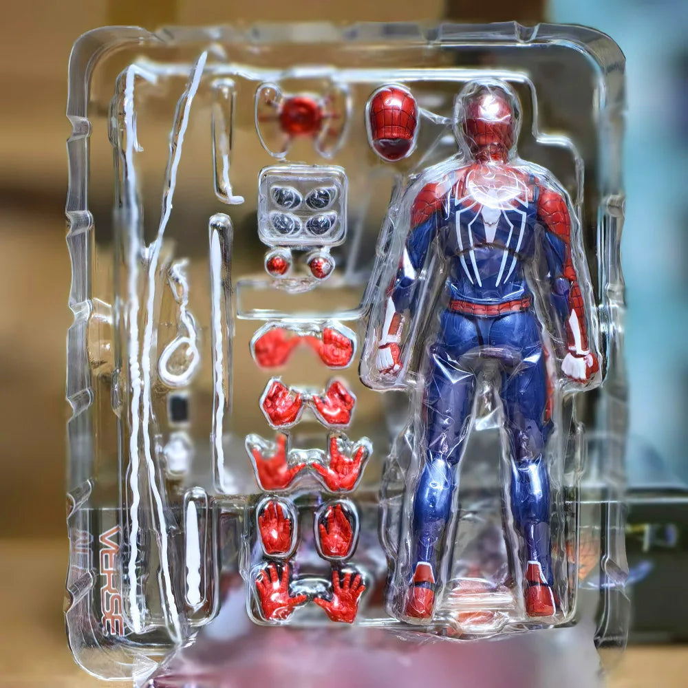 15CM PS4 Spiderman Figura Avengers Spider Man Action Figures Aggiornamento Suit PS4 Game Edition Doll Toys Regalo
