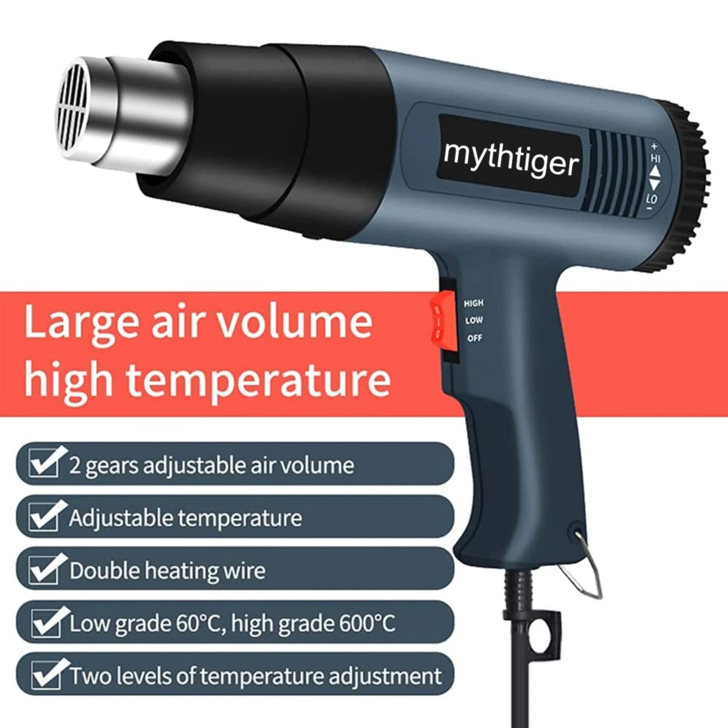 Pistola Termica 220V 2000W Variabile Avanzata Pistola ad Aria Calda Elettrica Avanzata con Temperature Regolabili