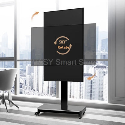 Supporto TV mobile universale con ruote 10 - 43 pollici Compatibilità 90 °   Carrello con rotelle regolabile in altezza con rotazione per lo streaming live