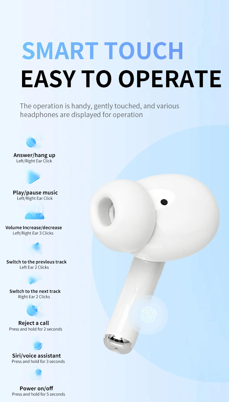 Auricolari Bluetooth Senza Fili Air Pro 2025 TWS HiFi Impermeabili Con Microfono E Supporto Siri