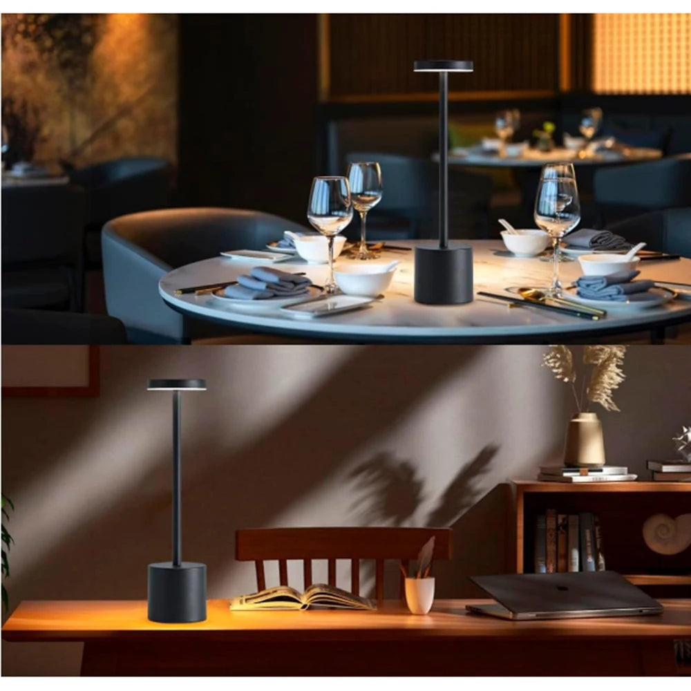 Lampada Da Tavolo Led Ricaricabile Portatile Con Controllo Touch Tre Colori Regolabile Per Camera