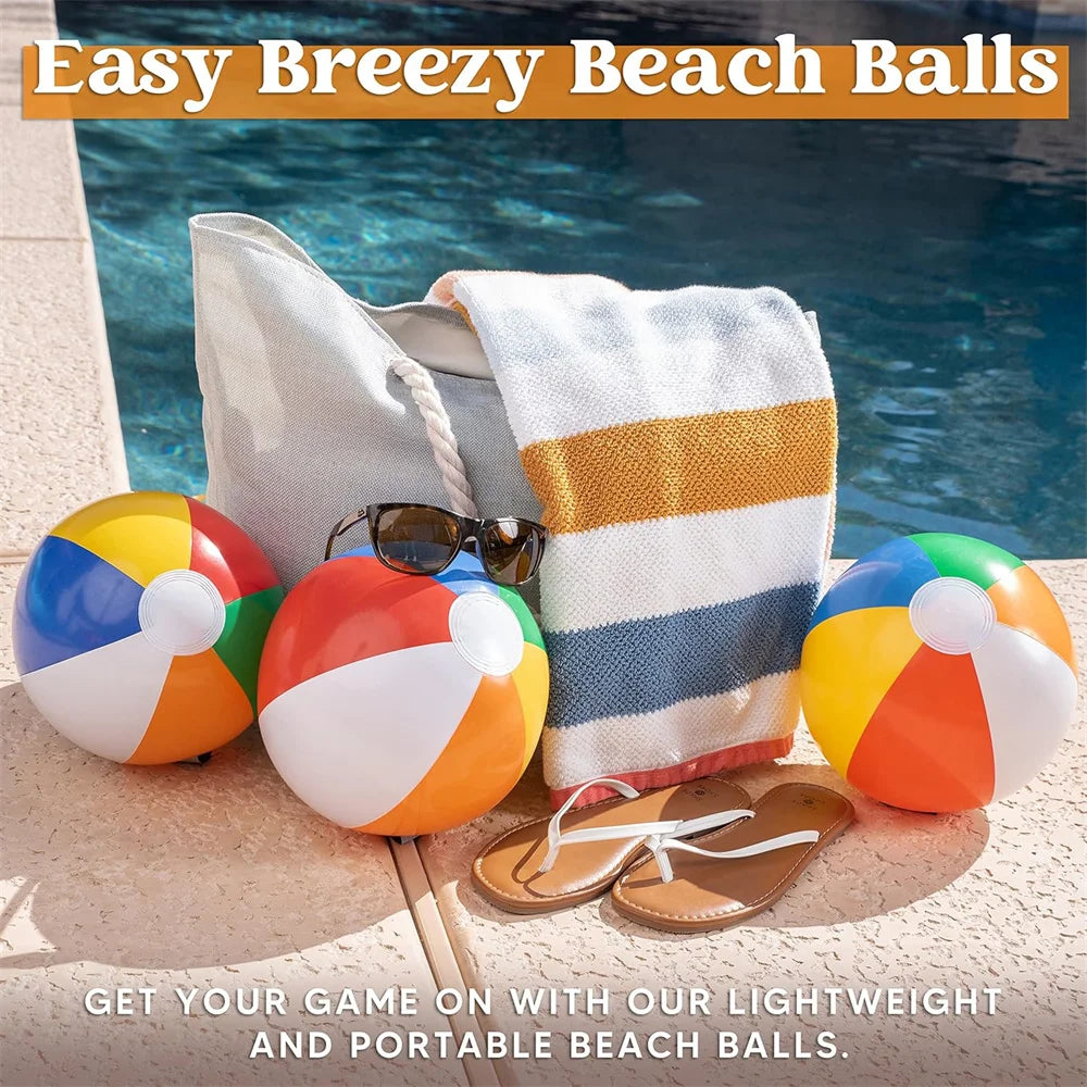 Pallone Da Spiaggia Gonfiabile 40 Cm Colorato Per Giochi In Piscina E Feste Estive