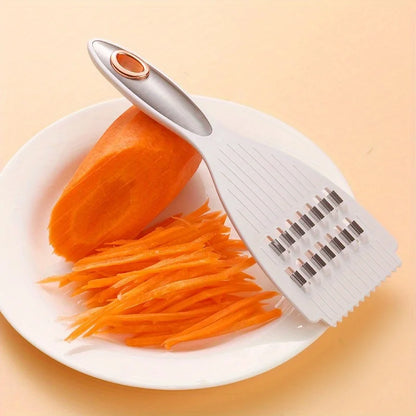 Affettatrice Multifunzionale in Acciaio Inox per Patate Cetrioli Carote Taglio Sottile Facile da Usare