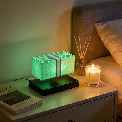 Lampada Fluttuante Maglev Dorata A Forma Di Banconota Lanterna Decorativa Originale