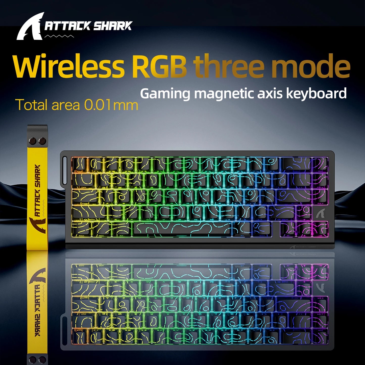 X68HE ATTACK SHARK Tastiera da gioco magnetica meccanica cablata per Pro Gaming Trigg rapido 0,01 mm 8000 Hz SOCD/Rs 0,125 ms 128 K Velocità