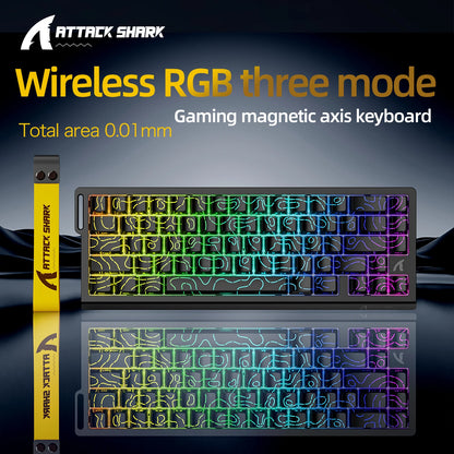 X68HE ATTACK SHARK Tastiera da gioco magnetica meccanica cablata per Pro Gaming Trigg rapido 0,01 mm 8000 Hz SOCD/Rs 0,125 ms 128 K Velocità