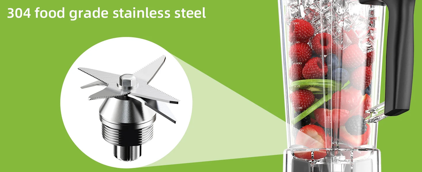 BioloMix Frullatore Potente 2200 W Con Contenitore In Tritan Da 2 L BPA Free Timer Per Frullati Di Ghiaccio