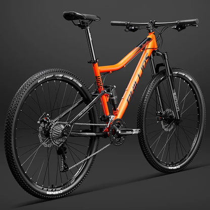 Bici MTB Doppio Ammortizzatore Adulti, Ruote 26 27.5 29, Freno a Disco, 24-30 Velocità per Tutte le Strade