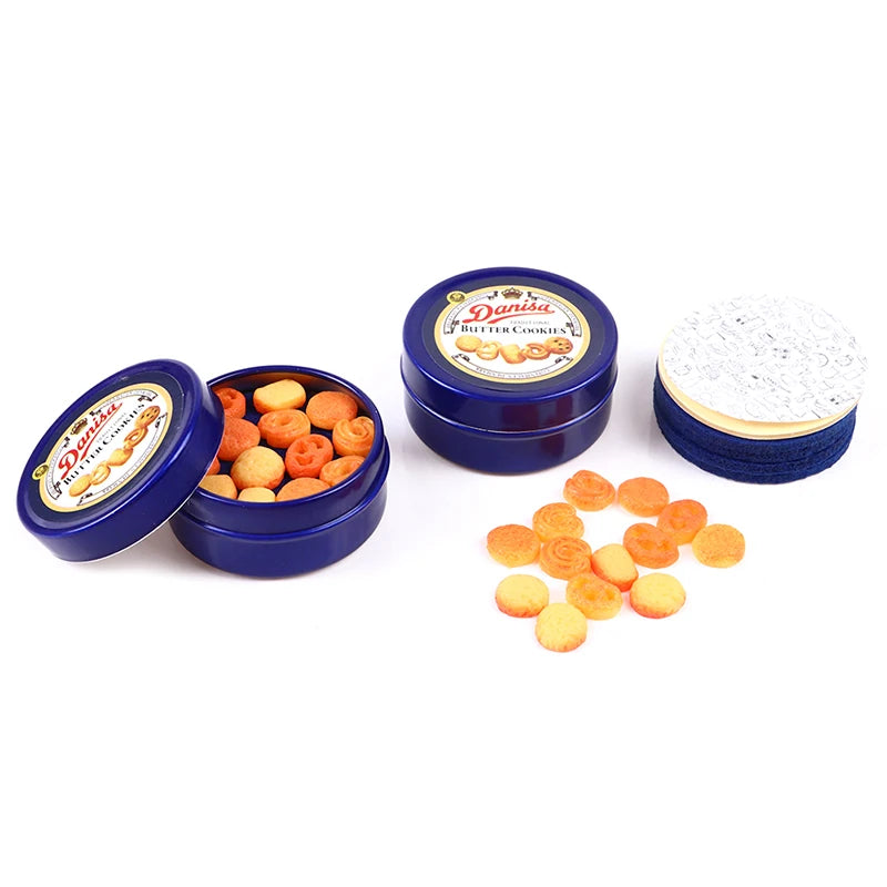 Set Accessori Cucina Miniatura 1 12 Scatola Latta Blu Per Casa Delle Bambole Decorazione Giocattolo Regalo