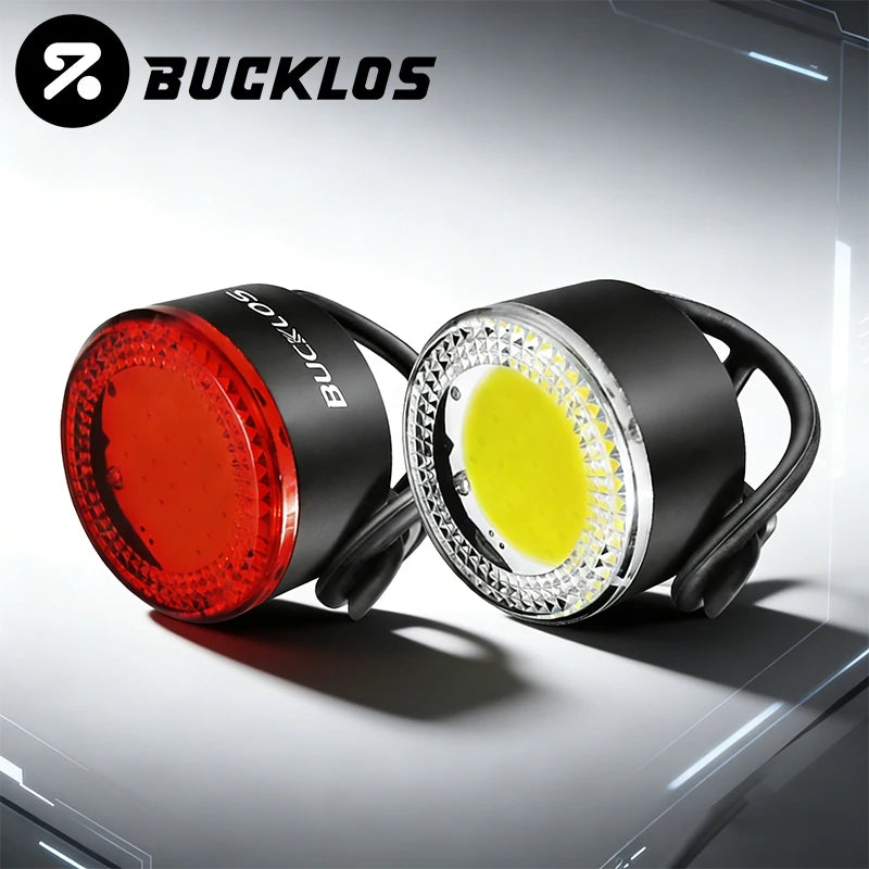 Luci Per Bicicletta Bucklos Cob Ricaricabili Anteriori e Posteriori 500 Lm Ipx5 4 Modalità
