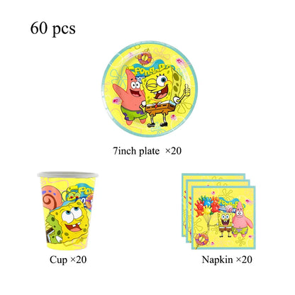 Tema Spongebob Decorazioni Festa Di Compleanno Set Usa E Getta Con Tovaglia Piatti Bicchieri Banner Bomboniere