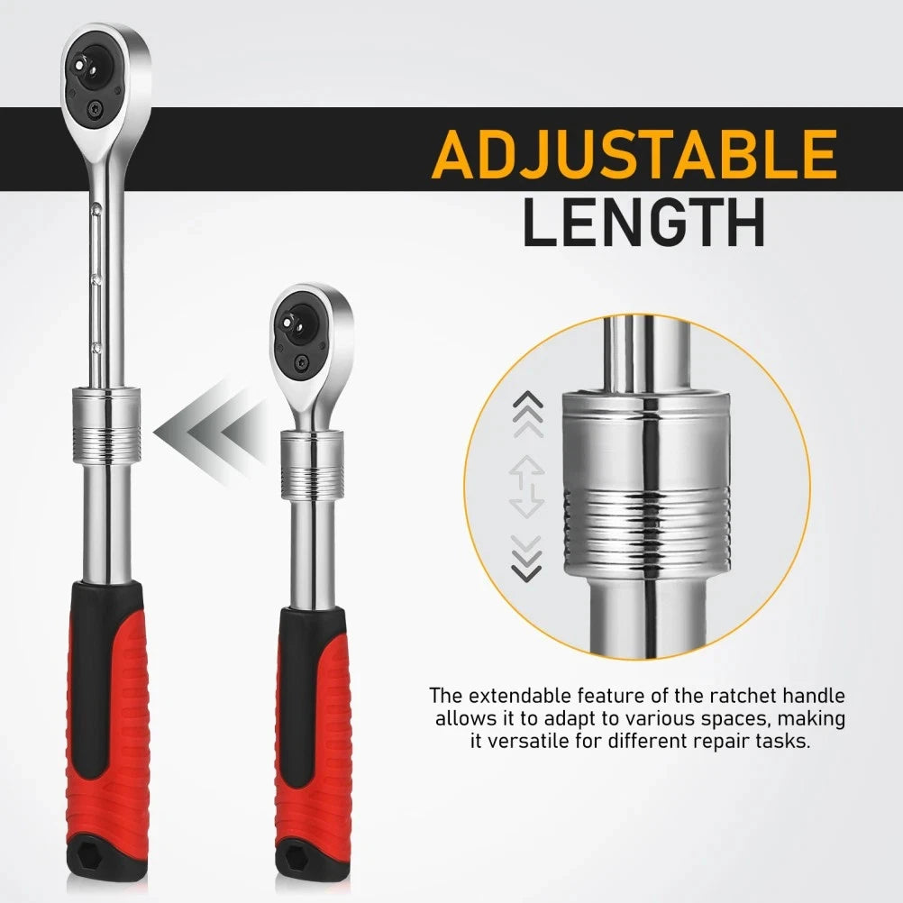 Chiave A Cricchetto Retrattile Da 1/4 1/2 E 3/8 Sgancio Rapido Automatico Antivibrazione Multifunzione
