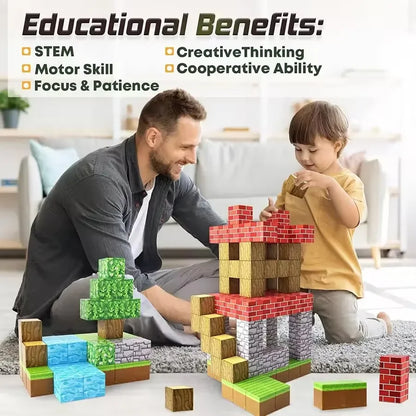 Blocchi magnetici Mine World Cube Magnet World Set per bambini di età 3+ Modello fai da te Stelo per bambini Miglior giocattolo sensoriale Montessori