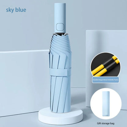 Ombrello pieghevole a 24 ossa Ombrello completamente automatico a doppio osso SPF 50 Protezione UV Resistenza alla pioggia Ombrello con resistenza al vento NUOVO