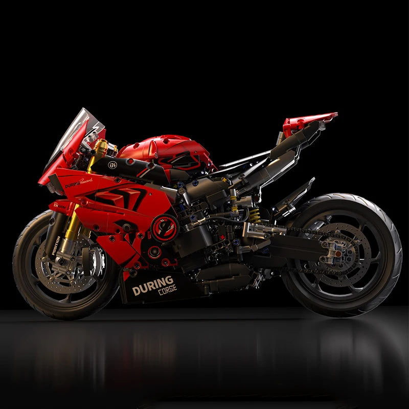 Set Blocchi Moto V4s Racing Con Supporto Esposizione Gioco STEM Per Adulti E Bambini Regalo Unisex