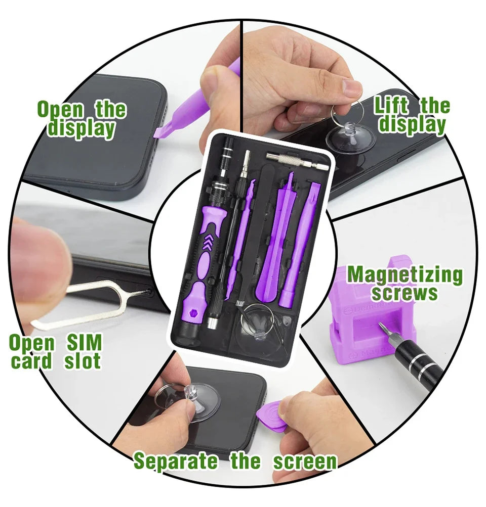 Set Cacciaviti Di Precisione 115 In 1 Magnetici Per Riparazioni Laptop MacBook Smartphone