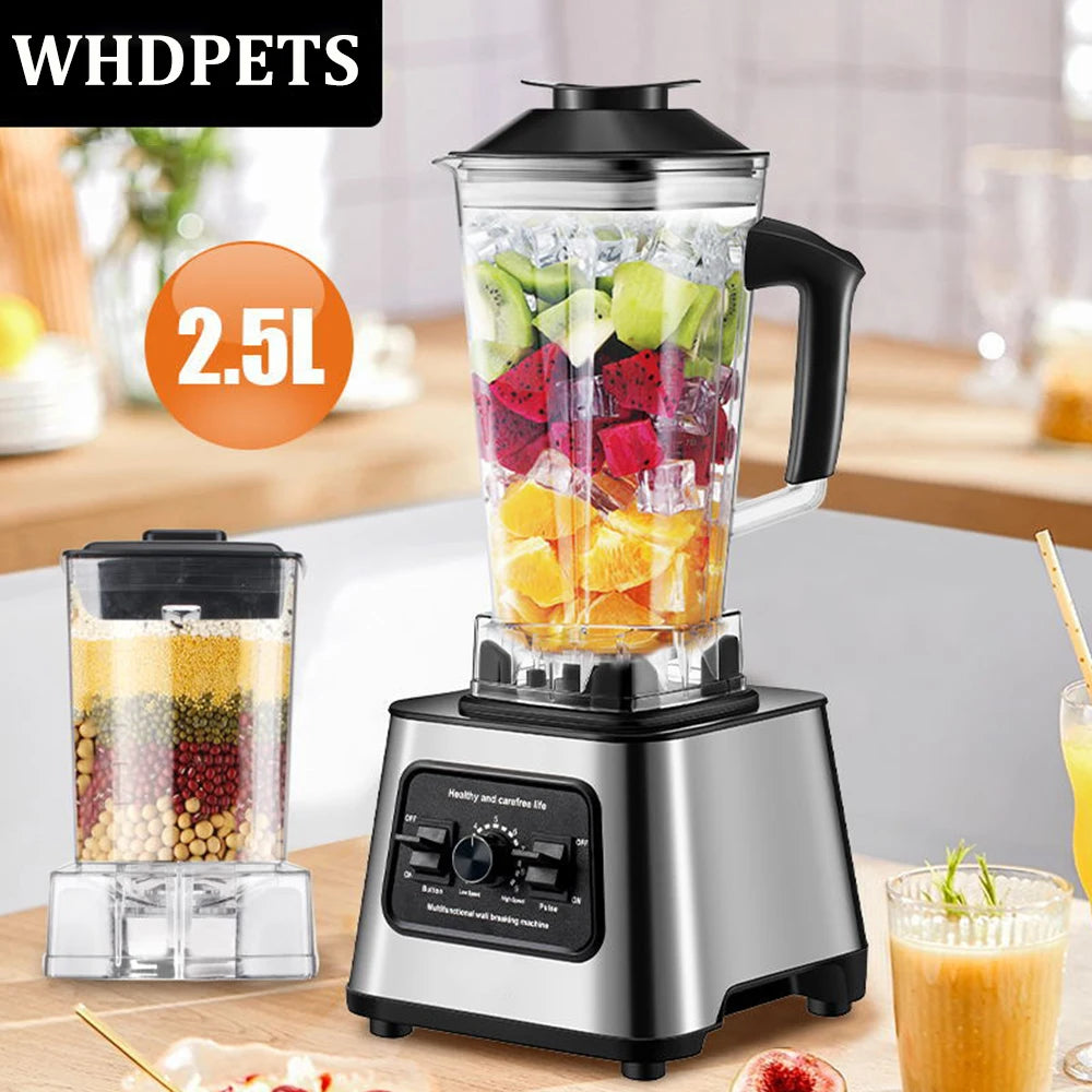 Frullatore Commerciale 6000 W Stazionario In Acciaio Inox Senza BPA 2,5 L Per Frullati Ghiaccio