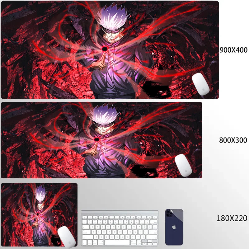 Jujutsu Kaisen Gojo Mousepad Giappone Hot Anime Mouse Pad PC Cool Gaming Tastiera Tappeto XXL Laptop Tappetino da scrivania esteso Nuovo Gamer Tappeto