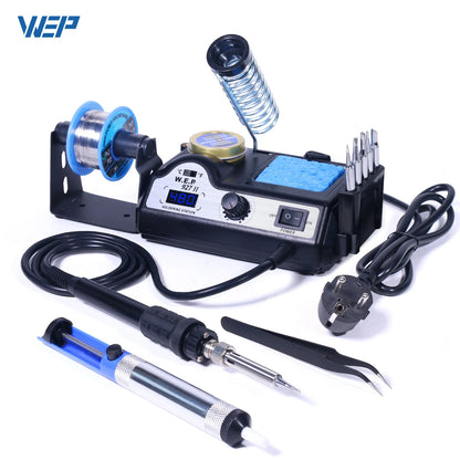 Stazione di saldatura elettrica WEP 927-II 2 Helping Hands con display digitale, kit saldatore da 60W con regolazione della temperatura.