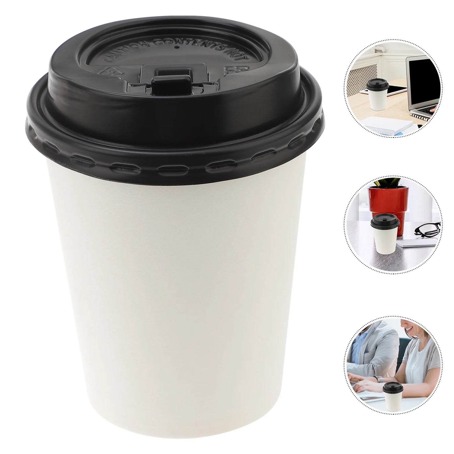Tazze Da Caffè Usa E Getta Con Coperchio In Carta Kraft 50 Pezzi Per Ufficio Asporto