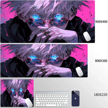 Jujutsu Kaisen Gojo Mousepad Giappone Hot Anime Mouse Pad PC Cool Gaming Tastiera Tappeto XXL Laptop Tappetino da scrivania esteso Nuovo Gamer Tappeto