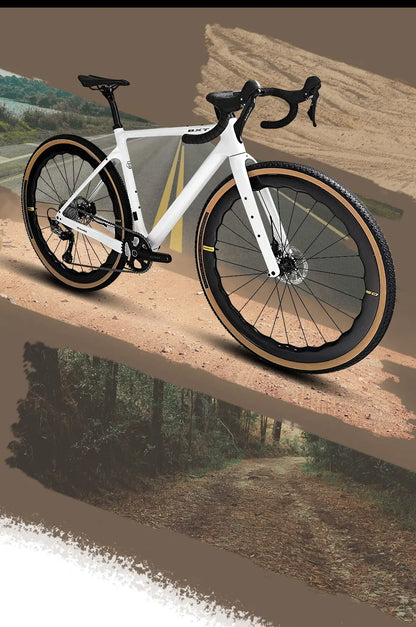 Bici Gravel In Fibra Di Carbonio 700C GRX 600 11 Velocità Con Ruote E Forcella In Carbonio