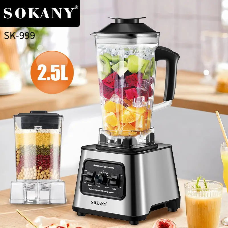 Frullatore Commerciale 6000 W Stazionario In Acciaio Inox Senza BPA 2,5 L Per Frullati Ghiaccio