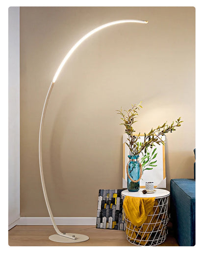 Lampada Da Terra Moderna A Arco Nordico Con LED Dimmabile E Telecomando Per Soggiorno E Camera Da Letto