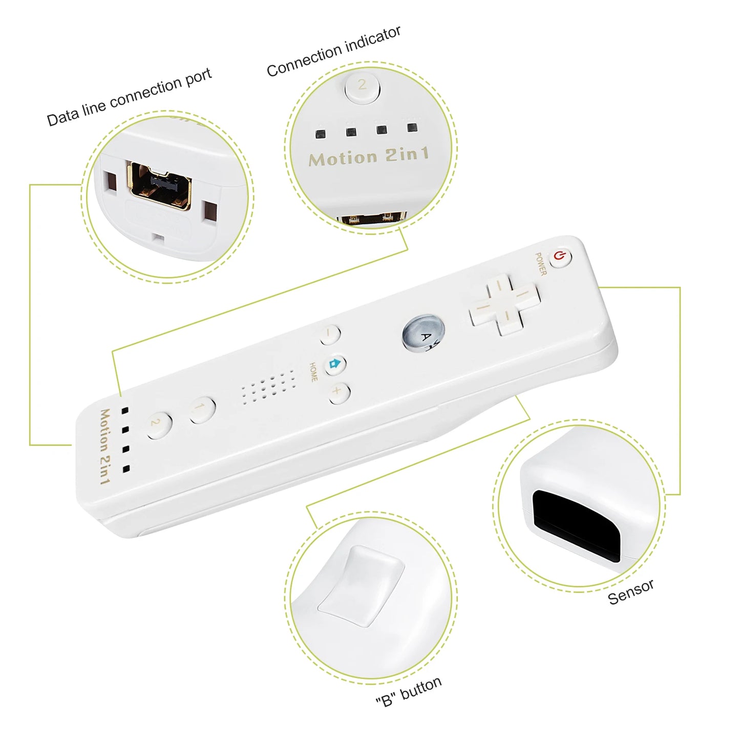 Set controller 2 in 1 per Nintendo Wii Joystick Motion Plus opzionale Gamepad remoto wireless con custodia in silicone Videogioco