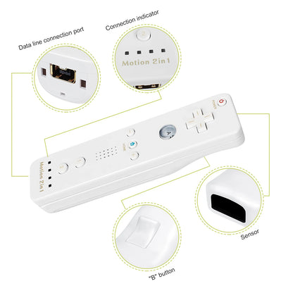 Set controller 2 in 1 per Nintendo Wii Joystick Motion Plus opzionale Gamepad remoto wireless con custodia in silicone Videogioco
