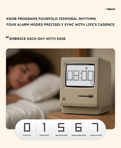 Sveglia retrò Maclock Macintosh Un classico ornamento da tavolo con un design dell'orologio digitale